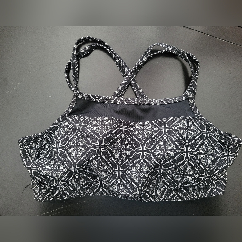 UV Skinz Black and White Patterned Racerback Swim Top